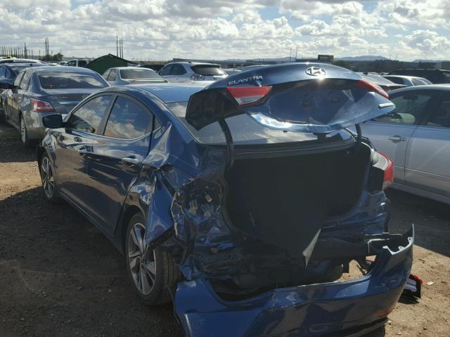 KMHDH4AEXFU455575 - 2015 HYUNDAI ELANTRA SE BLUE photo 3