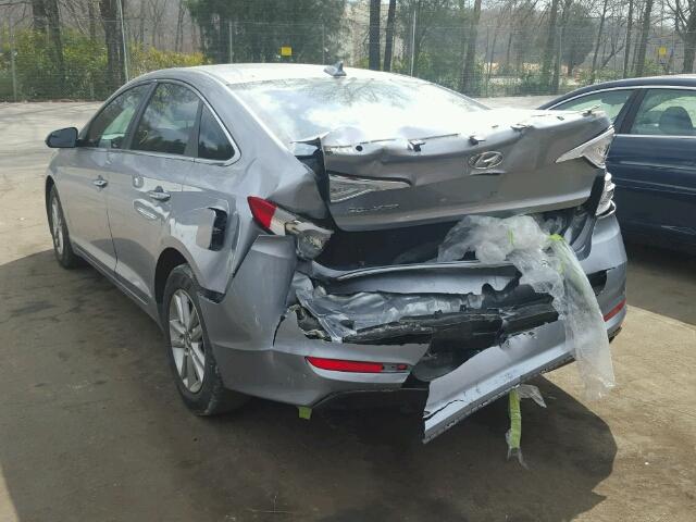 5NPE24AF9FH027476 - 2015 HYUNDAI SONATA SE GRAY photo 3