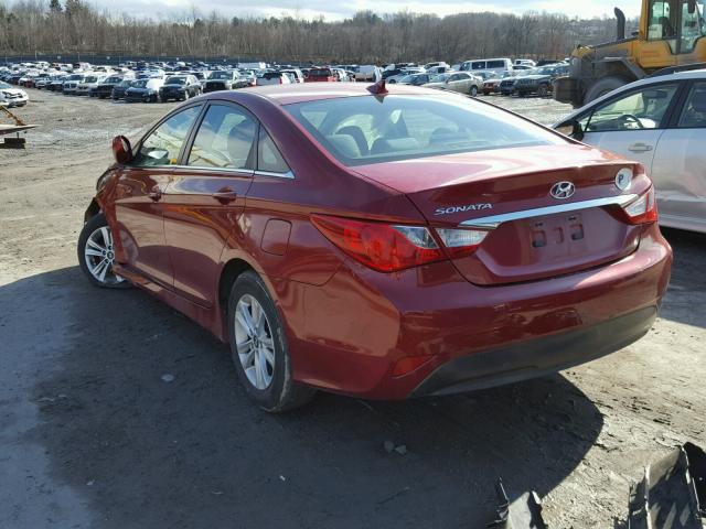 5NPEB4AC3EH867435 - 2014 HYUNDAI SONATA GLS BURGUNDY photo 3