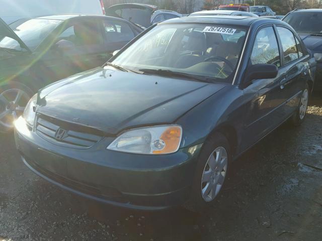 2HGES25791H500304 - 2001 HONDA CIVIC EX მწვანე ფოტო 2