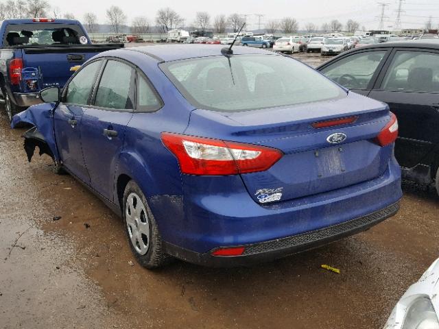 1FAHP3E26CL299190 - 2012 FORD FOCUS S BLUE photo 3