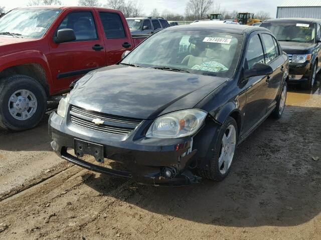 1G1AT58H697168774 - 2009 CHEVROLET COBALT LT BLACK photo 2