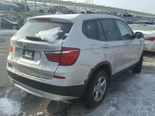 5UXWX5C58CL720125 - 2012 BMW X3 XDRIVE2 SILVER photo 4