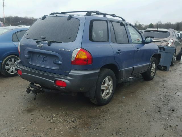 KM8SC73D52U204646 - 2002 HYUNDAI SANTA FE G BLUE photo 4