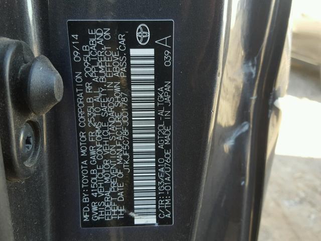 JTKJF5C78FJ001787 - 2015 TOYOTA SCION TC 石墨色 照片 10