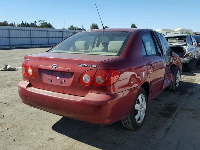 1NXBR32E55Z375807 - 2005 TOYOTA COROLLA CE RED photo 4