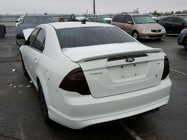 3FAHP0HA5BR329068 - 2011 FORD FUSION SE WHITE photo 3