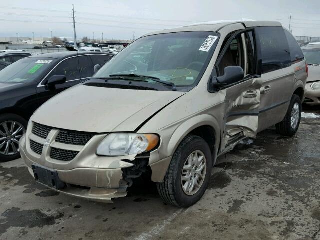 1B4GP45392B717604 - 2002 DODGE CARAVAN SP TAN photo 2