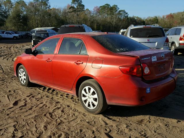 1NXBU40E59Z093406 - 2009 TOYOTA COROLLA BA RED photo 3