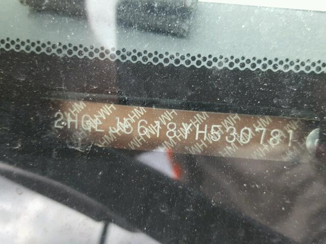 2HGEJ6618YH530781 - 2000 HONDA CIVIC BASE BLUE photo 10