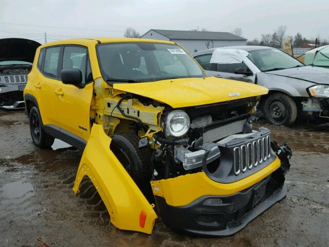 ZACCJAAB0HPE90915 - 2017 JEEP RENEGADE S YELLOW photo 1