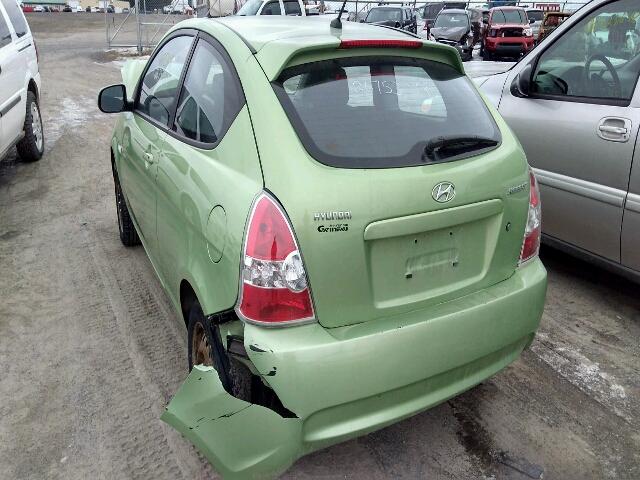 KMHCN3BC0AU182537 - 2010 HYUNDAI ACCENT SE GREEN photo 3