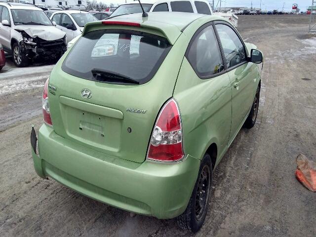 KMHCN3BC0AU182537 - 2010 HYUNDAI ACCENT SE GREEN photo 4