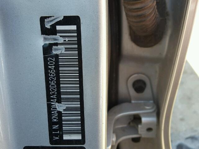 KNADM4A32D6266402 - 2013 KIA RIO LX Արծաթագույն լուսանկար 10