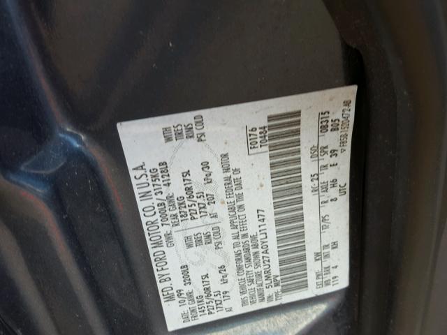 5LMRU27A0YLJ11477 - 2000 LINCOLN NAVIGATOR BLUE photo 10