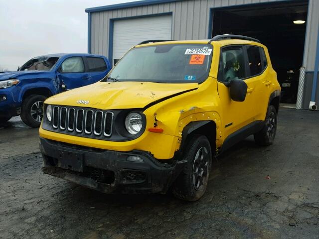 ZACCJBAB6HPF48001 - 2017 JEEP RENEGADE S YELLOW photo 2