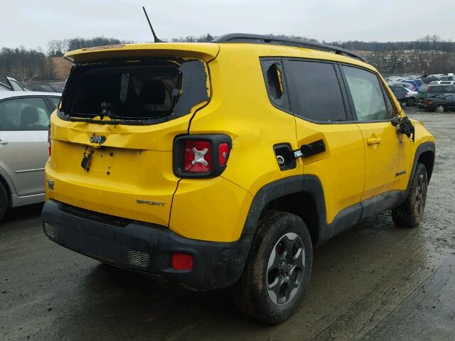 ZACCJBAB6HPF48001 - 2017 JEEP RENEGADE S YELLOW photo 4