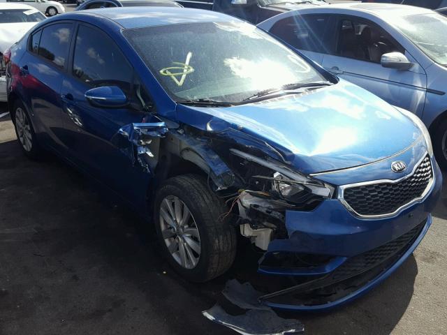 KNAFX4A64E5055087 - 2014 KIA FORTE LX BLUE photo 1