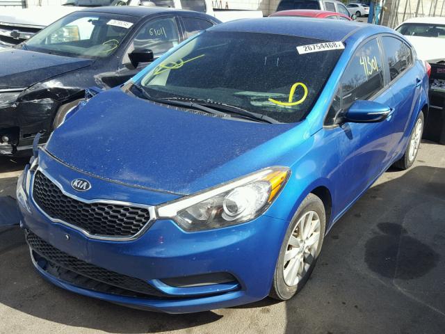 KNAFX4A64E5055087 - 2014 KIA FORTE LX BLUE photo 2