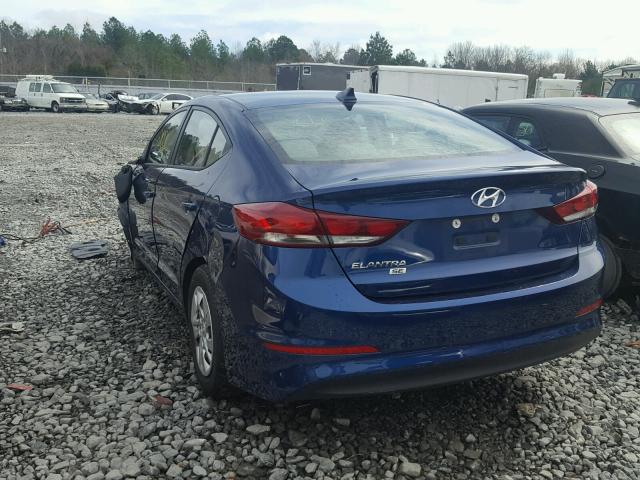 5NPD74LF2HH164434 - 2017 HYUNDAI ELANTRA SE BLUE photo 3