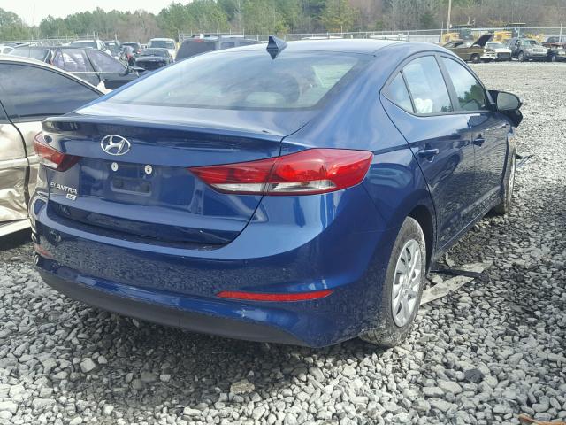 5NPD74LF2HH164434 - 2017 HYUNDAI ELANTRA SE BLUE photo 4