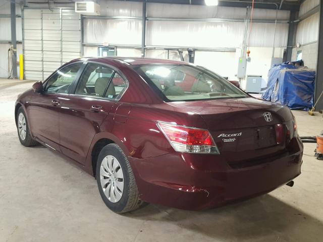 1HGCP263X8A017384 - 2008 HONDA ACCORD LX BURGUNDY photo 3