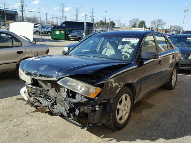 5NPEU46C46H148764 - 2006 HYUNDAI SONATA GLS BLACK photo 2