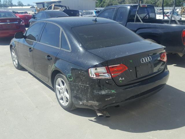 WAULF78K39A138436 - 2009 AUDI A4 2.0T QU BLACK photo 3