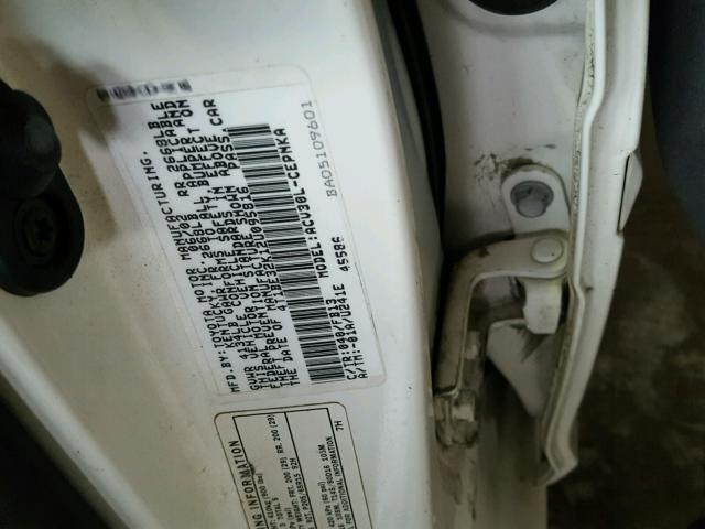 4T1BE32K12U095816 - 2002 TOYOTA CAMRY LE WHITE photo 10