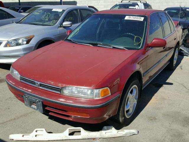 1HGCB7551PA043322 - 1993 HONDA ACCORD LX MAROON photo 2