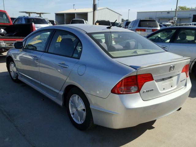 JHMFA36256S010858 - 2006 HONDA CIVIC HYBR SILVER photo 3