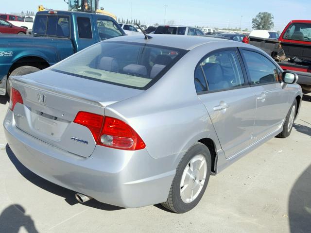 JHMFA36256S010858 - 2006 HONDA CIVIC HYBR SILVER photo 4