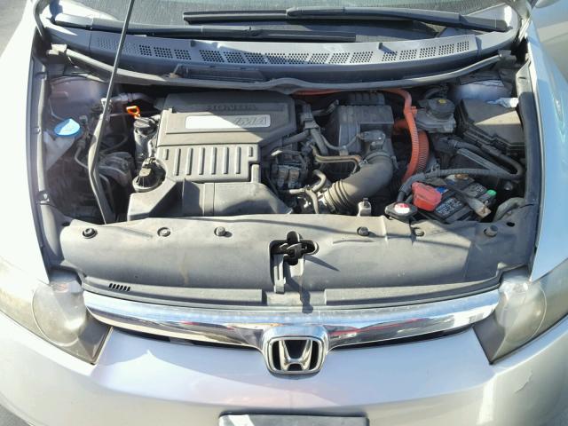 JHMFA36256S010858 - 2006 HONDA CIVIC HYBR SILVER photo 7