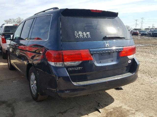 5FNRL3H71AB106414 - 2010 HONDA ODYSSEY EX BLUE photo 3