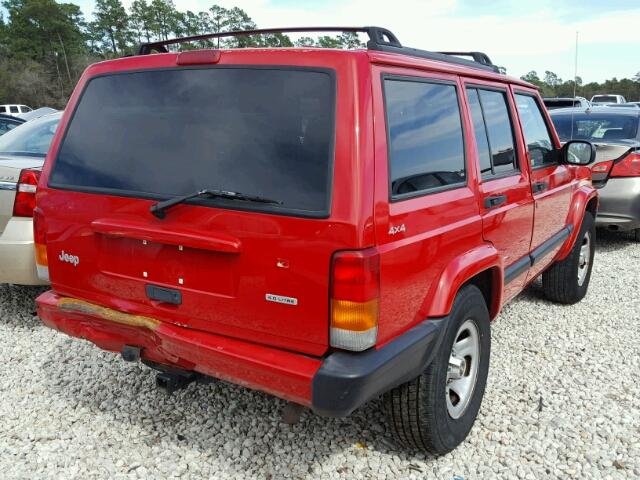 1J4FF68S1XL674078 - 1999 JEEP CHEROKEE S RED photo 4