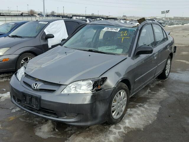 2HGES16504H608273 - 2004 HONDA CIVIC LX GRAY photo 2