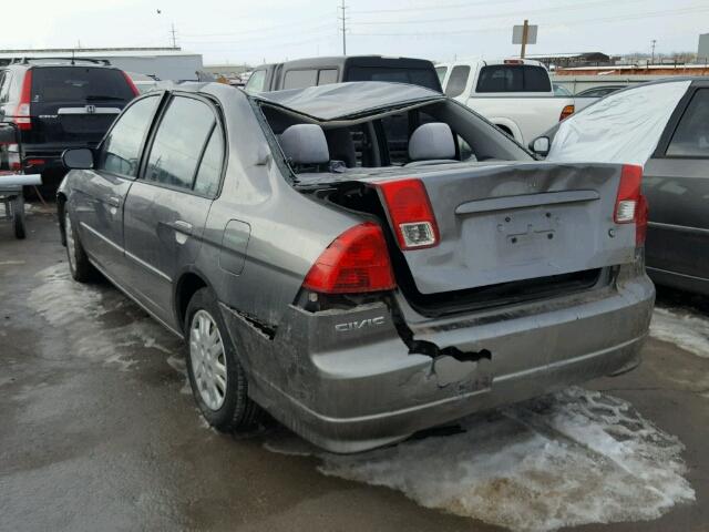 2HGES16504H608273 - 2004 HONDA CIVIC LX GRAY photo 3