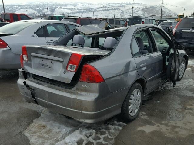 2HGES16504H608273 - 2004 HONDA CIVIC LX GRAY photo 4