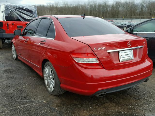 WDDGF54X79R067100 - 2009 MERCEDES-BENZ C 300 RED photo 3