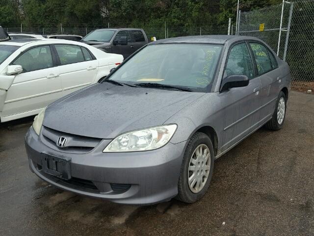 2HGES16534H508801 - 2004 HONDA CIVIC LX GRAY photo 2