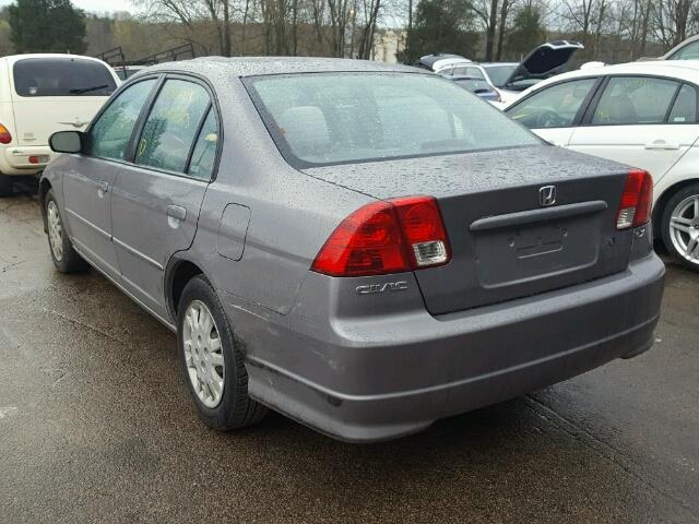 2HGES16534H508801 - 2004 HONDA CIVIC LX GRAY photo 3