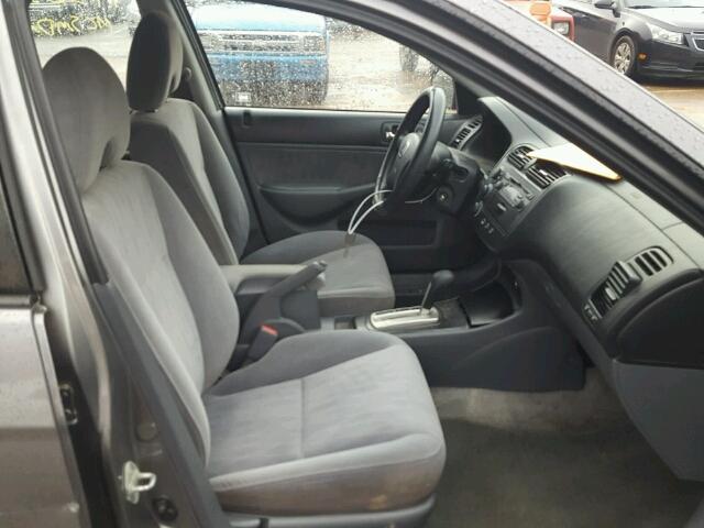 2HGES16534H508801 - 2004 HONDA CIVIC LX GRAY photo 5