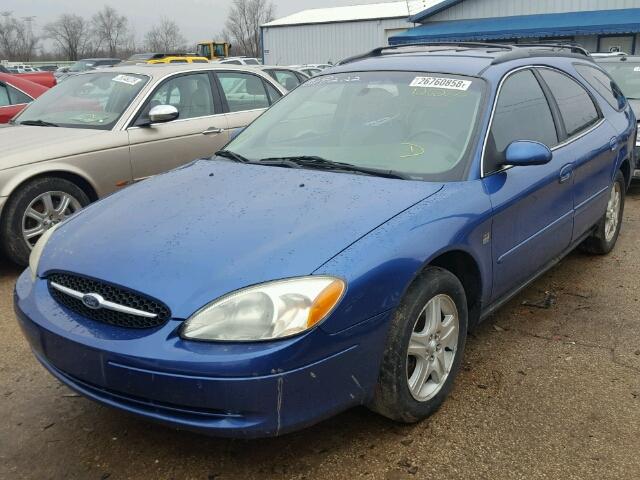 1FAFP59S02G222898 - 2002 FORD TAURUS SEL BLUE photo 2