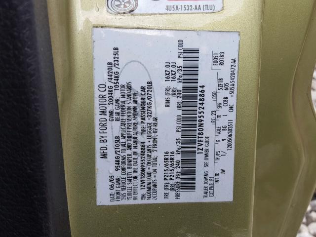 1ZVFT80N955248864 - 2005 FORD MUSTANG GREEN photo 10