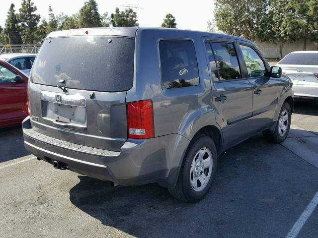 5FNYF3H21BB034168 - 2011 HONDA PILOT LX CHARCOAL photo 4