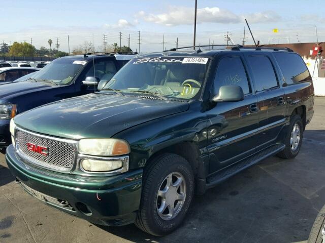 1GKFK66U92J287499 - 2002 GMC DENALI XL GREEN photo 2