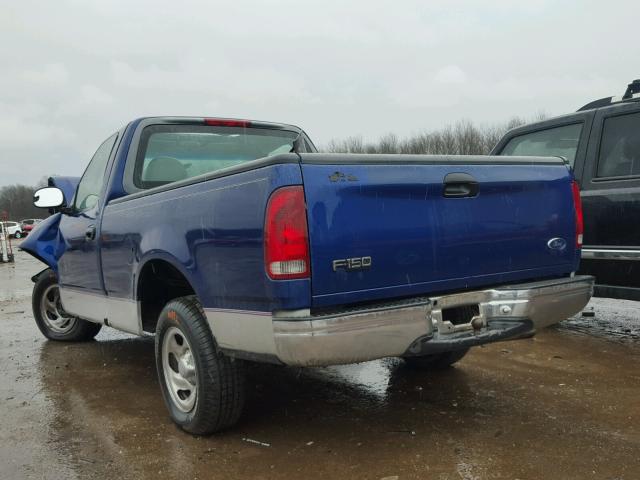 1FTZF1722WNA66337 - 1998 FORD F150 BLUE photo 3