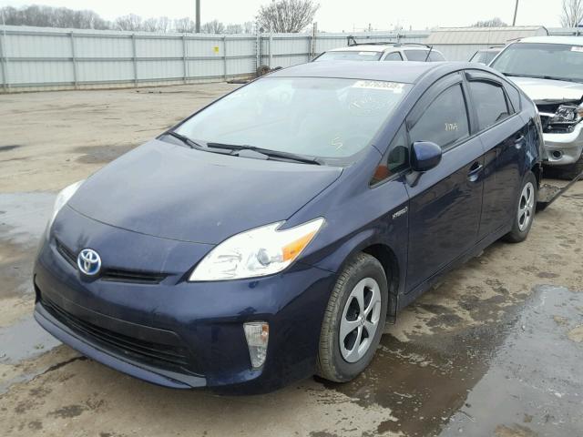 JTDKN3DU1D0341471 - 2013 TOYOTA PRIUS BLUE photo 2