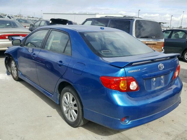 1NXBU4EE7AZ224963 - 2010 TOYOTA COROLLA BA BLUE photo 3