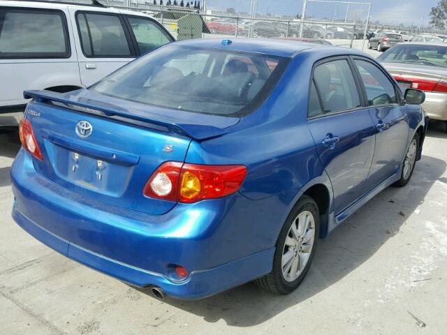 1NXBU4EE7AZ224963 - 2010 TOYOTA COROLLA BA BLUE photo 4